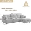 GlasFlength Multi-Module Combination Style Sofa for Living Room, Bedroom, Corduroy Combination Sofa with 2 Comfort Cushions, Beige, 106.3*33.4*33.4 - 2 of 4