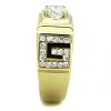 Fashion Men’s Ring, IP Gold Stainless Steel, Clear CZ Center, Modern Round Ring, Sizes 8-13 - 4 of 4
