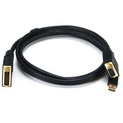 Monoprice Video Cable - 6 Feet - Black | 28AWG VGA and USB to M1-D