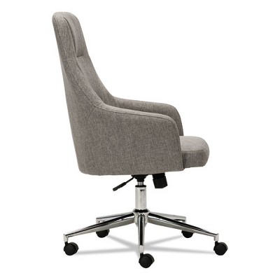 Modern High-Back Swivel Office Chair with Gray Tweed Fabric