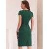 Allegra K Women's Vintage Cap Sleeve Belted Square Neck Sheath Dress - image 4 of 4