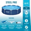 Bestway Steel Pro 10 Foot x 30 Inch Round Framed Above Ground Outdoor Backyard Swimming Pool Set with 330 GPH Filter Pump, Blue - 2 of 4