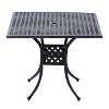 Outsunny 36" x 36" Square Patio Table with Umbrella Hole, Aluminum Outdoor Dining Table, Outdoor Bistro Table for Garden, Backyard, Porch, Black - 4 of 4