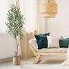 Tall Faux Olive Tree，Tall Faux Olive Tree with White Planter and Green Fake Moss for Home Office Living Room Bedroom Stairs Foyer Decor - 2 of 4