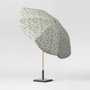 8.5' x 8.5' Round Scalloped Spring Floral Patio Umbrella DuraSeason Fabric™ Green - Light Wood Pole - Opalhouse™ - image 2 of 3