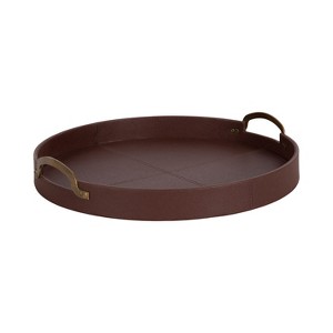 Kate and Laurel Oxbury Round Tray with Handles - 1 of 4