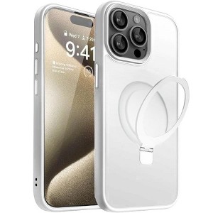Entronix [Magnetic] Case Compatible with iPhone 15 Pro Max - Translucent Frosted Matte Gripstand - 1 of 4