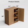 PexFix 36" Wooden Accent Cabinet Storage Modern Sideboard Buffet Cabinet with 2 Door and Adjustable Shelf for Living Room Dining Room Entryway Natural - 4 of 4