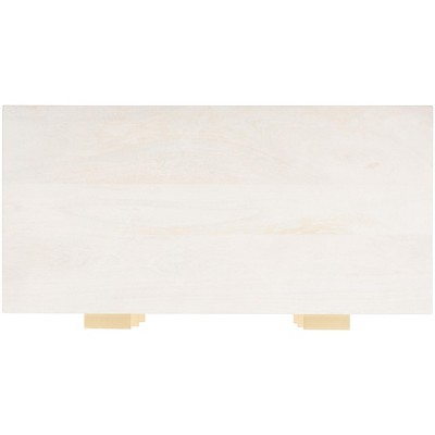 White Wash and Brass 3-Drawer Geometric Chest