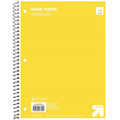 Wide Ruled 1 Subject Flexible Paperboard Cover Spiral Notebook - up&up™