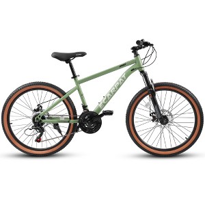 Gulches 24 Inch Mountain Bike for Teenagers - High Carbon Steel Frame, Disc Brakes, Brown Edge Tires, Durable Design, Ideal - 1 of 4