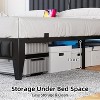 Bed Frame with Led Lights and Storage Headboard, Upholstered Platform Bed with Charging Station, Heavy Duty, No Box Spring Needed, Easy Assembly - 4 of 4
