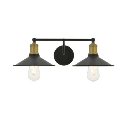 Elegant Lighting Etude 2 light brass and black Wall Sconce