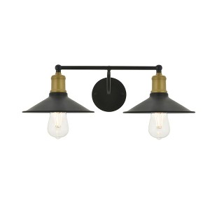 Elegant Lighting Etude 2 light brass and black Wall Sconce - 1 of 4