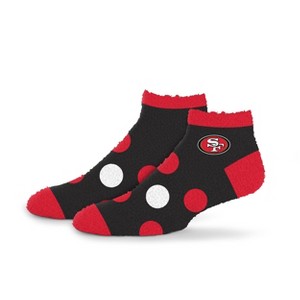 NFL San Francisco 49ers Big Dot Sleep Socks: Polka Dots Knit Ankle Apparel - 1 of 3