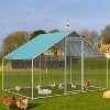 Dyonery Chicken Coop Run with Immersed Wire Mesh , Metal Chicken Run in for Yard with Waterproof Cover and Secure Lock - 2 of 4