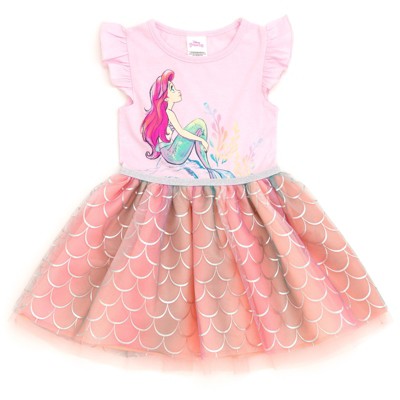 Disney Little Mermaid Princess Ariel Toddler Girls Tulle Dress 4t Target