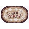 Earth Rugs Christmas Lodge Let It Snow Oval Patch Tread 20"x30" Rustic Accent - 2 of 3