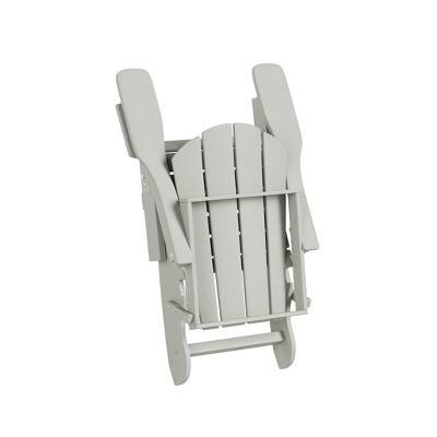 Sand HDPE 12-Piece Folding Adirondack Chair Set with Ottoman and Side Table