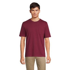 Lands' End Men's Super-T Short Sleeve T-Shirt with Pocket - 1 of 4