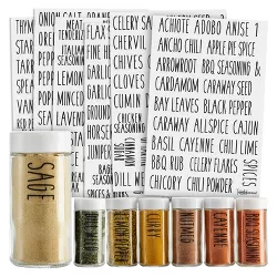 Talented Kitchen 145 Spice Labels Stickers, Clear Spice Jar Labels Preprinted for Seasoning Herbs Kitchen Spice Rack Organization, Water Resistant