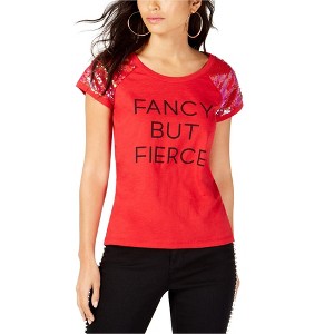 I.N.C International Concepts Womens Fancy But Fierce Graphic T-Shirt, Red, Small - 1 of 1