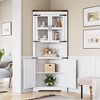 67" Farmhouse Corner Cabinet, 4-Door Storage Cabinet with Barn Door Design and Adjustable Shelves, Corner Hutch for Bathroom, Kitchen, Living Room - 2 of 4