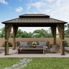 YARDSIGHT Hardtop Patio Gazebo with Aluminum Frame, Double Roof Canopy, Curtains & Netting, All-Weather Shelter for Backyard & Garden - 2 of 4