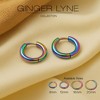 Stainless Steel Hoop Earrings by Ginger Lyne Huggie Style for Lobe Cartilage Piercing Body Jewelry - 2 of 4