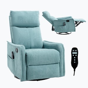 TIRAMISUBEST 3-Mode Fabric Heated Massage Manual Recliner Swivel Rocker Reclines Up to 155 Degrees and Features 8 Vibration Nodes - 1 of 4