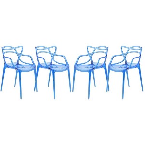 LeisureMod Milan Modern Acrylic Dining Chair Set of 4 - 1 of 4