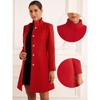 Allegra K Women's Winter Stand Neck Warm Long Single Breasted Pea Coat - 2 of 4