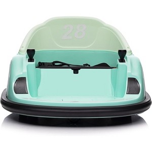 Pink 12V Kids Electric Ride On Bumper Car With Remote Control Dual Motors 360 Degree Spin Led Lights Mp3 Music Safety Belt And Slow Start For Toddler - 1 of 4
