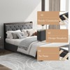 Coolmee Full/Queen Platform Bed Frame with 4 Storage Drawers and Charging Station, Velvet Upholstered Headboard with Shelf, Sturdy Metal Frame - 3 of 4