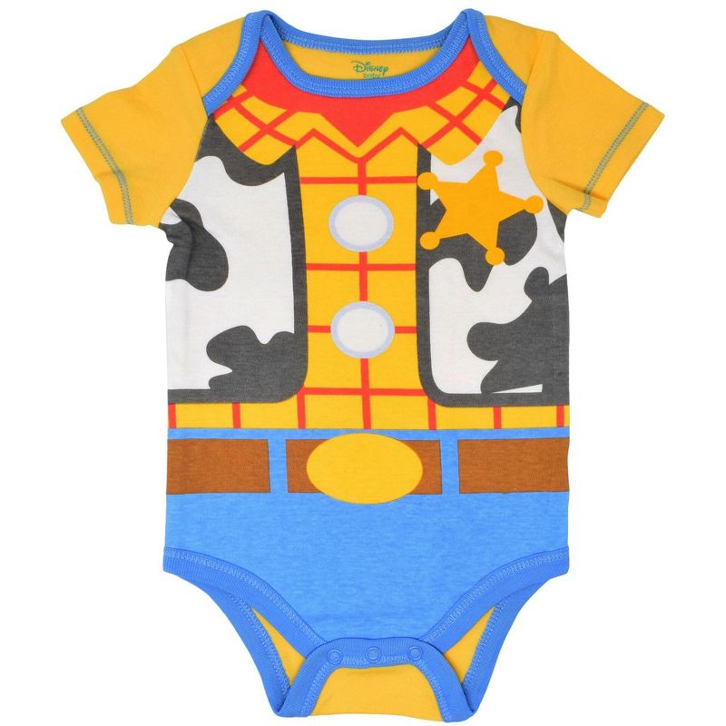 Disney Pixar Toy Story Rex Slinky Dog Buzz Lightyear Baby 5 Pack Bodysuits Newborn to Infant, 5 of 8
