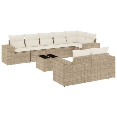 vidaXL Garden Sofa Set Beige