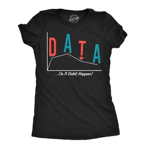 Womens Funny T Shirts Data Or It Didnt Happen Sarcastic Science Graphic Novelty Tee For Ladies - Crazy Dog Women's T Shirt For Science Nerds - 1 of 4