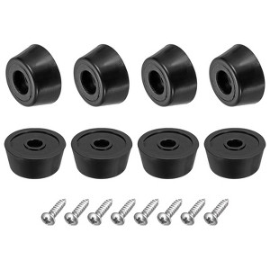 Unique Bargains Round Non-Slip Rubber Bumper Feet with Stainless Steel Washer and Screws - 1 of 4