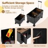 Costway Large Foldable Utility Cart with  2-Tier Storage Crates 5 Rotate Wheels Metal Black/Pink/White - 4 of 4