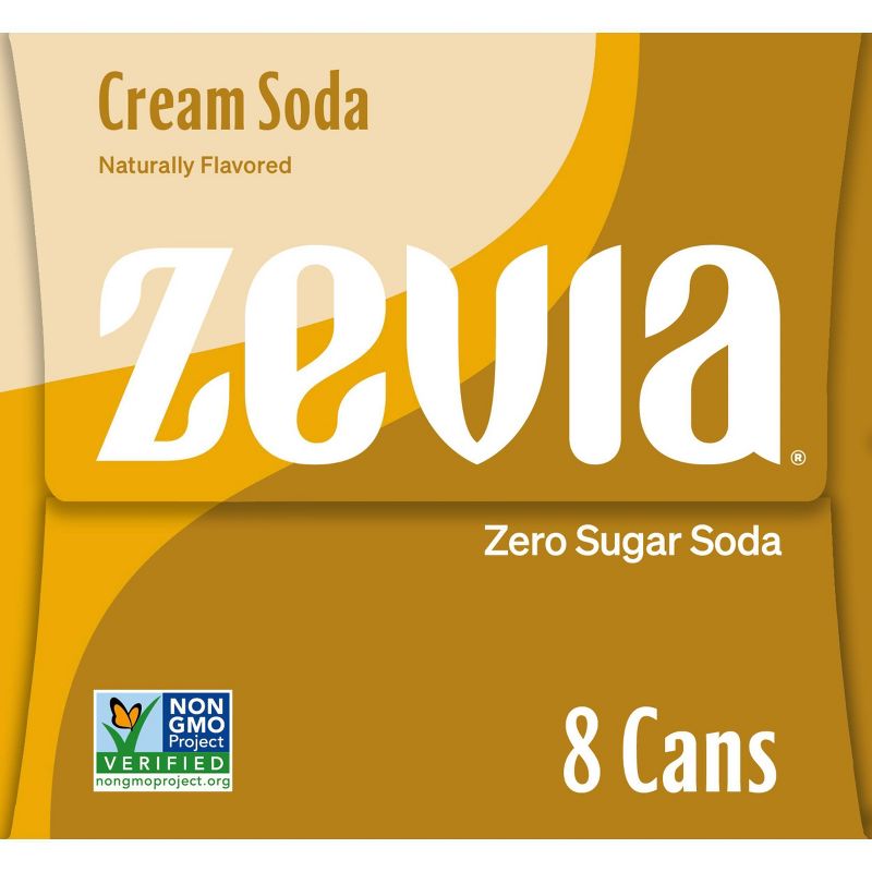 Zevia Cream Soda Zero Calorie Soda - 8pk/12 fl oz Cans, 4 of 7