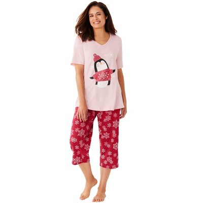 Dreams & Co. Plus Size 2-Piece Capri PJ Set
