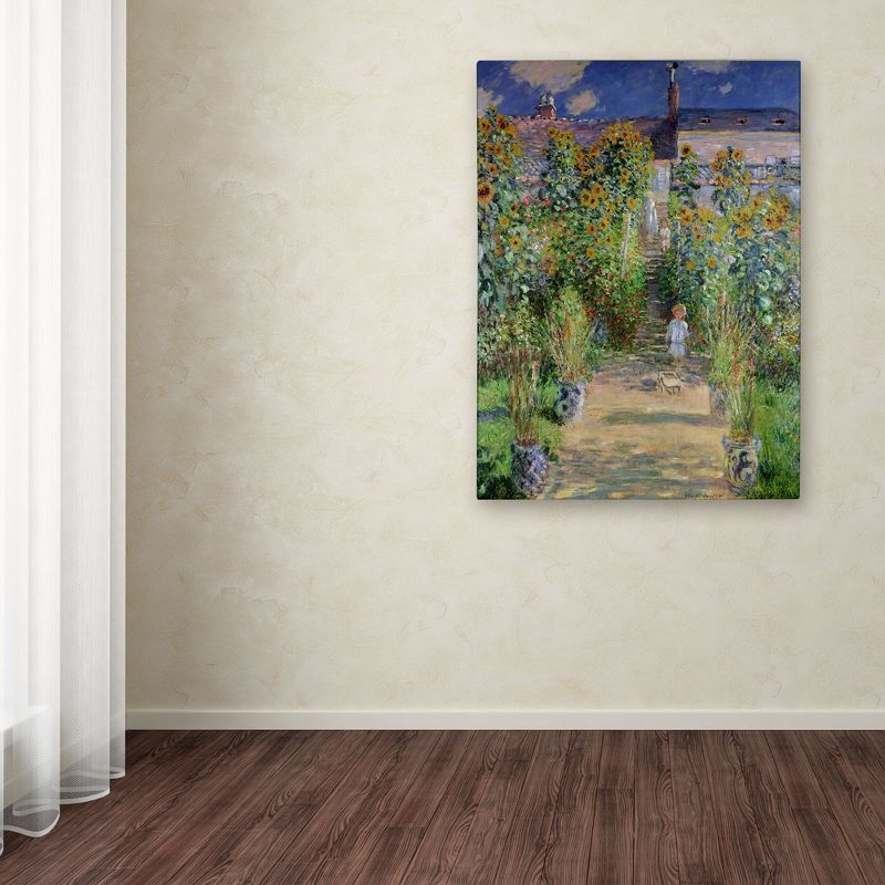 Trademark Fine Art -Claude Monet 'The Artist's Garden at Vetheuil' Canvas Art, 3 of 4