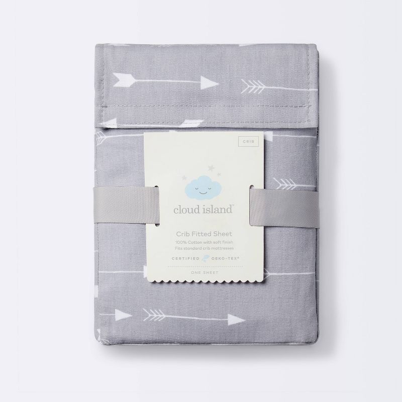 Fitted Crib Sheet Arrows - Cloud Island&#8482; Gray, 6 of 9