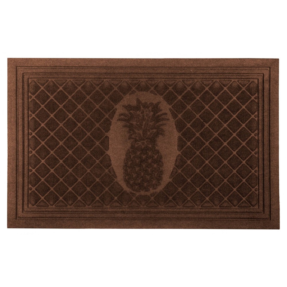 Photos - Doormat 1'8" x 3' Pineapple Indoor/Outdoor  Chocolate - Entryways