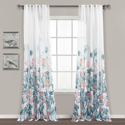 RTS, Turquoise Blue and White Curtain Panels 50W X 84L Drapes Unlined,  Suzani Medallion Window Curtains 