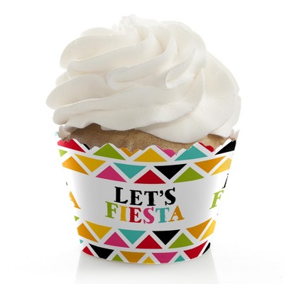 Big Dot of Happiness Let's Fiesta - Mexican Fiesta Party Decorations - Party Cupcake Wrappers - Set of 12