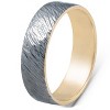 Pompeii3 5mm 10k Black & Yellow Gold Two Tone Ring Mens Wedding Band - 2 of 4