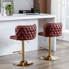 Swivel Barstools Set Of 2, Adjusatble Seat Height, Modern PU Upholstered Bar Stools With The Whole Back Tufted - 3 of 4