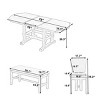 6 Piece Wood Dining Table Set,60'' Extendable Dining Table Set with Removable Leaf,Dining Table Set with Bench and Upholstered Chairs-Coolbibila - 4 of 4