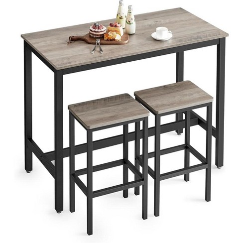 Vasagle Bar Table Set, Bar Table With 2 Bar Stools, Dining Table Set,  Kitchen Counter With Bar Chairs, Industrial For Kitchen, Living Room, Party  Room : Target